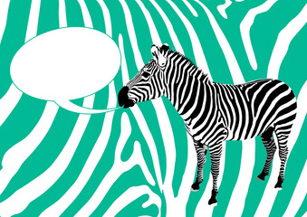 Fototapeta na wymiar An Awesome Zebra Illustration With A Blank Speech Bubble