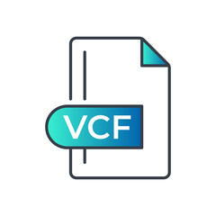 VCF File Format Icon. VCF extension gradiant icon.