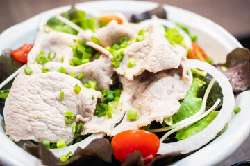 Mixed salad with Shasha pork.  Healthy food style.