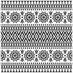 Traditional Tribal Pattern design vector in black white color