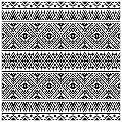 Seamless ethnic Pattern in aztec style black white color