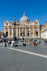 VATICAN CITY, ROME, ITALY - SEPTEMBER 22, 2017. A view of St. Peter's Basilica in St.Peter's Square...