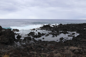Littoral volcanique &agrave; l'&icirc;le de P&acirc;ques