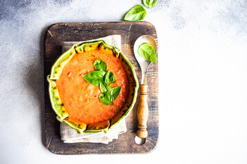 Traditional spanish tomato soup Gazpacho