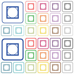 Rounded corner settings outlined flat color icons
