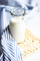 Vintage bottle with milk