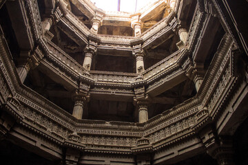 Fototapeta premium Various views of the Adalaj Stepwell