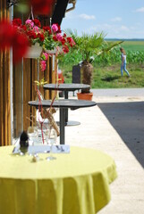 outdoor restaurant table