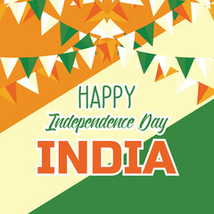 India Celebrating Happy independence day. Vector Illustration