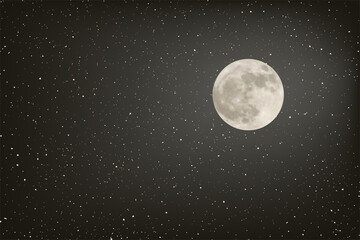 Naklejka na ściany i meble full moon in night sky