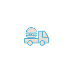 food delivery service icon flat vector logo design trendy