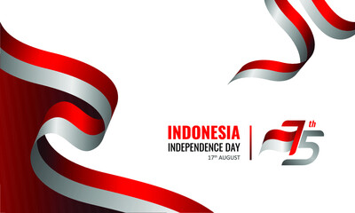 17 August 1945, Happy Indonesia Independent Day. Dynamic indonesian flag banner template. Vector illustration