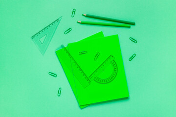 Flat lay of back to school supplies