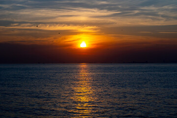 Sunset over the sea