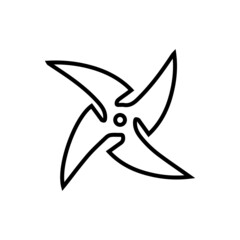 vector illustration icon of Shuriken Blade Outline
