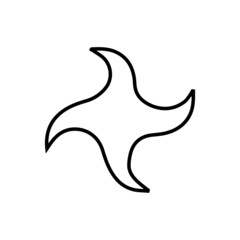 vector illustration icon of Shuriken Blade Outline
