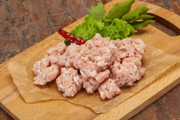 Homemade pork minced meat for cooking