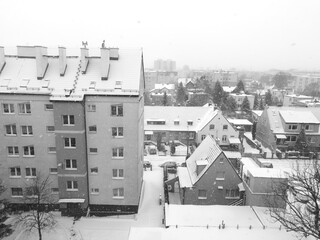 Winter scenery in Polish seaport city, Gdansk, Poland.