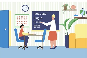 Language Tutor Flat Composition