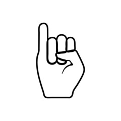 vector illustration icon of Finger Outline