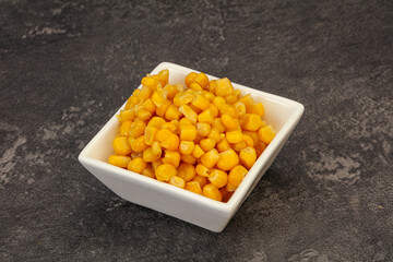 Sweet corn seeds in the bowl
