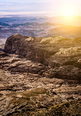 Beatiful scenic view of canyon in Wadi Rum, Jordan