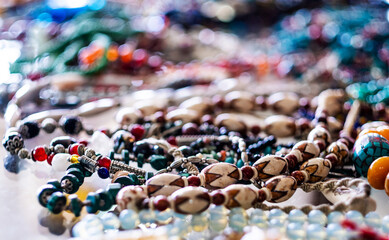 Colorful braided bracelets with various beads