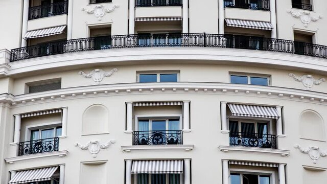 Balconies on beautiful apartments, close up