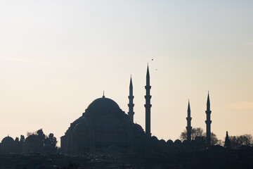 Silhouette of Suleymaniye Mosque in Istanbul