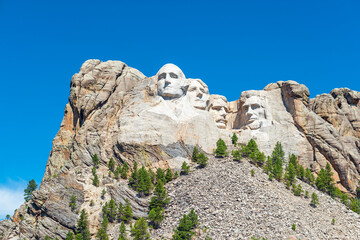 The granite heads of american presidents, Mount Rushmore National Monument in South Dakota, United...
