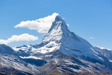 Fototapeta na wymiar Top of the Matterhorn mountain, Swiss alps near Zermatt, Switzerland