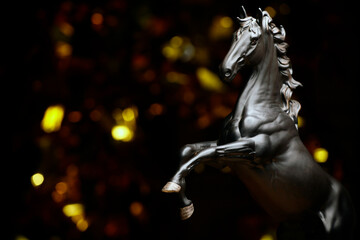 Fototapeta premium image of black horse dark background 