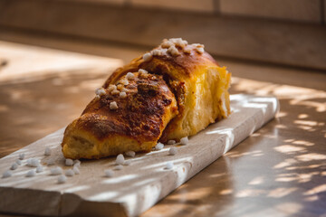 close-up of a homemade cake