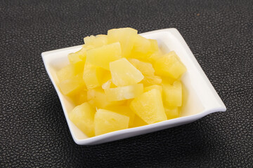 Marinated pineapple pieces