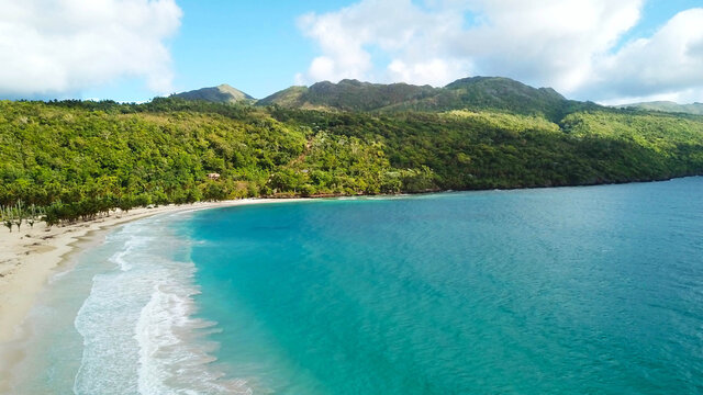 Rincon beach, Saman&aacute; Peninsula, Dominican Republic. Paradise beach in Central America