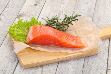 Piece of raw salmon