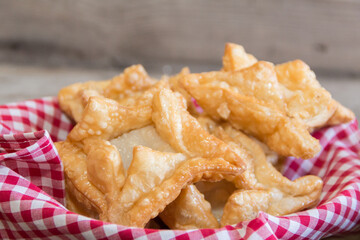 fried pastry with quince and batata typical of south america gastronomy