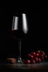 red wine and grapes