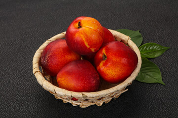 Sweet tasty ripe few nectarines
