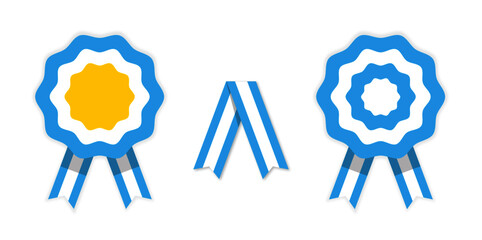 Argentina cockade. Badge with ribbons, rosette. argentinian flag colors. Vector illustration	
