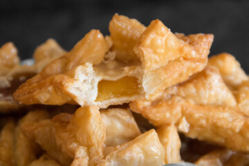 fried pastry with quince and batata typical of south america gastronomy