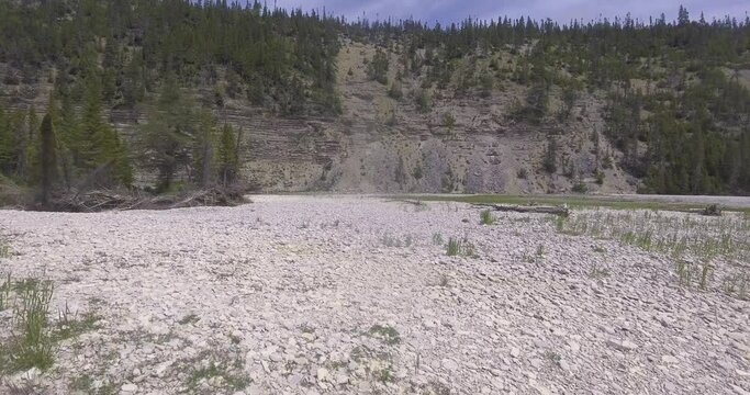 Rock River Bed in Breath Taking Jupiter Canyon in Anticosti Island, Quebec / Canada shot in Drone