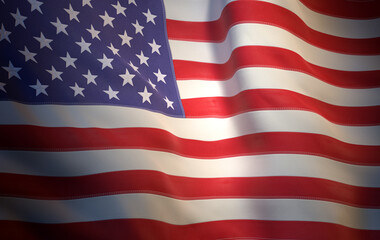 Naklejka premium A 3d Rendered Illustration of the Flag of the United States of America