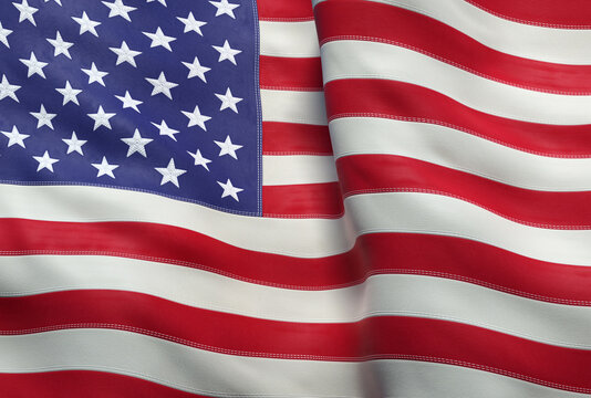 A 3d Rendered Flag of the USA, with Detailed Stitching