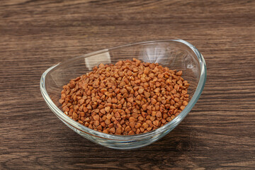 Raw buсkwheat cereal in the bowl