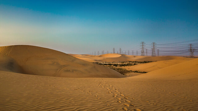 sand dunes in Al Hufuf Desert Saudi Arabia. 