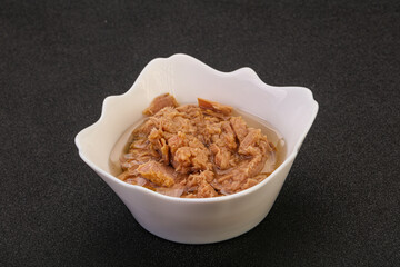 Canned tuna fillet for salad