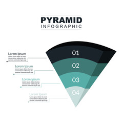 Pyramid Infographics. Funnel Pyramid with 5 charts