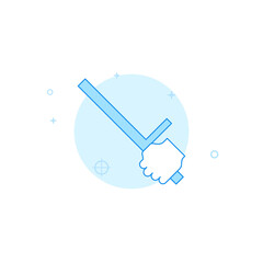 Side handle baton flat vector icon. Filled line style. Blue monochrome design. Editable stroke