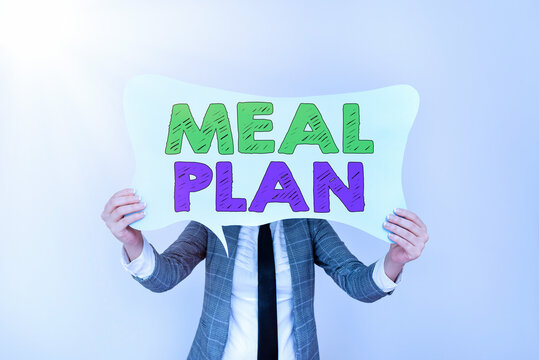Handwriting text writing Meal Plan. Conceptual photo act of taking time to plan any number of meals for the week Empty bubble chat sticker notes mock up emphasizing personal idea concept